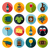 Wine icons, illustration