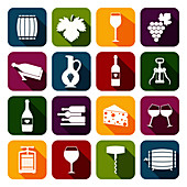 Wine icons, illustration