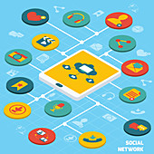 Social network, illustration