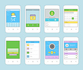 Mobile phone applications, illustration