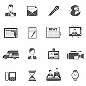 News media icons, illustration