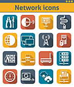 Computer network icons, illustration