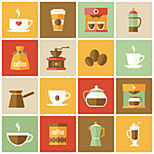 Coffee icons, illustration
