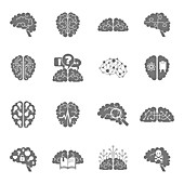 Brain icons, illustration