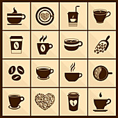 Coffee icons, illustration