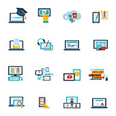 Online education icons, illustration