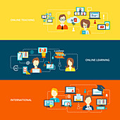 Online education, illustration