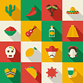 Mexican icons, illustration