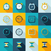 Clock and timer icons, illustration