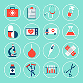 Healthcare icons, illustration