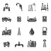 Oil industry icons, illustration