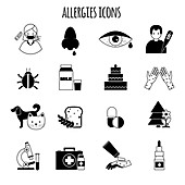 Allergy icons, illustration