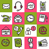 Customer service icons, illustration