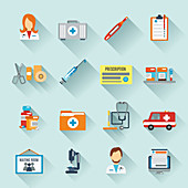 Healthcare icons, illustration