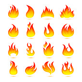 Flame icons, illustration