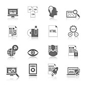 Web development icons, illustration