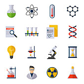 Science icons, illustration