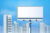 Blank billboard sign, illustration