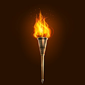 Burning torch, illustration