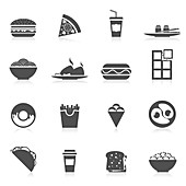 Fast food icons, illustration