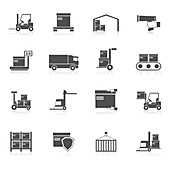 Warehouse icons, illustration