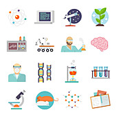 Science icons, illustration