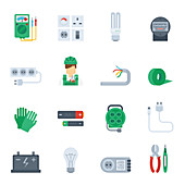 Electricity icons, illustration