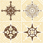 Compass icons, illustration