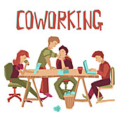 Coworking, illustration