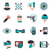 Virtual and augmented reality icons, illustration