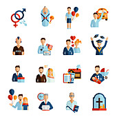 Life stage icons, illustration