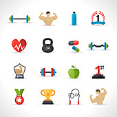 Fitness icons, illustration