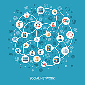 Social network, illustration