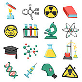 Science education icons, illustration