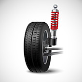 Car suspension, illustration