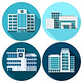 Hospital buildings, illustration