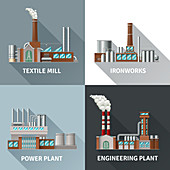 Industrial buildings, illustration