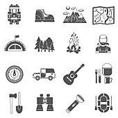 Camping icons, illustration