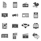 Mass media icons, illustration