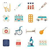 Healthcare icons, illustration