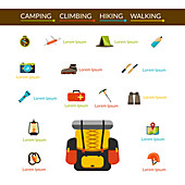 Outdoor pursuit icons, illustration