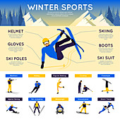 Winter sports, illustration