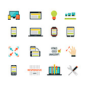 Web development icons, illustration