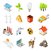 Ecology icons, illustration