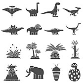 Prehistoric icons, illustration