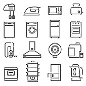 Household appliance icons, illustration