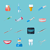 Dentistry icons, illustration