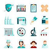 Vaccination icons, illustration