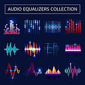Audio equalizer icons, illustration