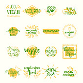 Vegan icons, illustration